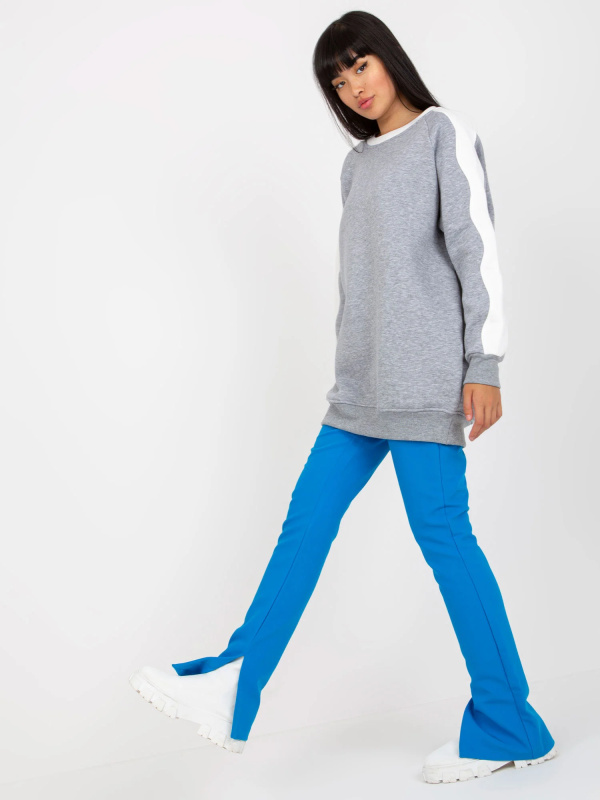 Dámská Oversize mikina RV-TU-8231.78P RUE PARIS Barva: Šedá, Velikost: L/XL