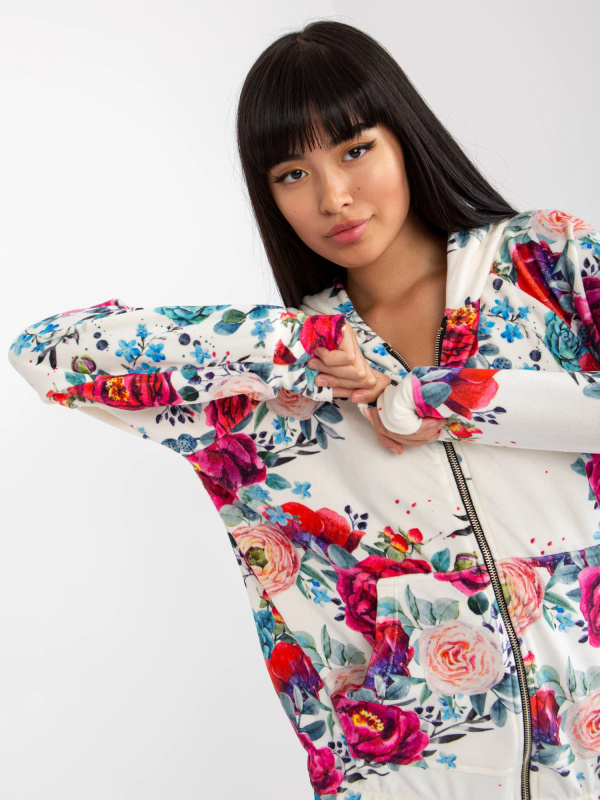 Mikina RV BL 8143.83P bílá a červená L/XL