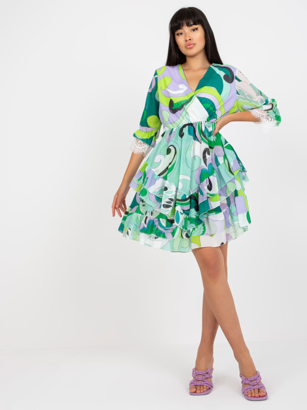 Šaty DHJ-SK-0997-2.34X ITALY MODA Barva: Zelená, Velikost: UNI