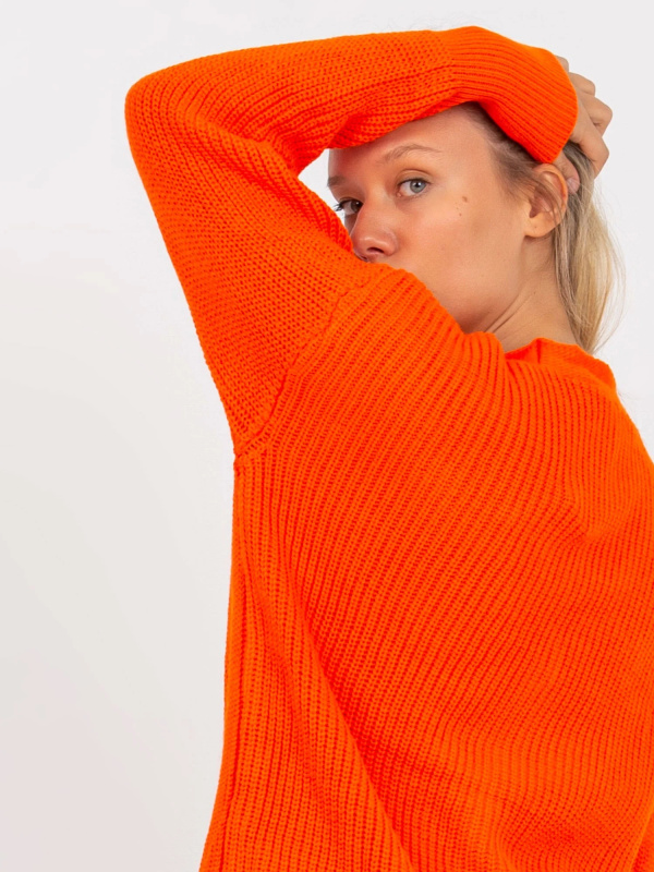 Dámský svetr LC SW 0321 oranžový jedna velikost
