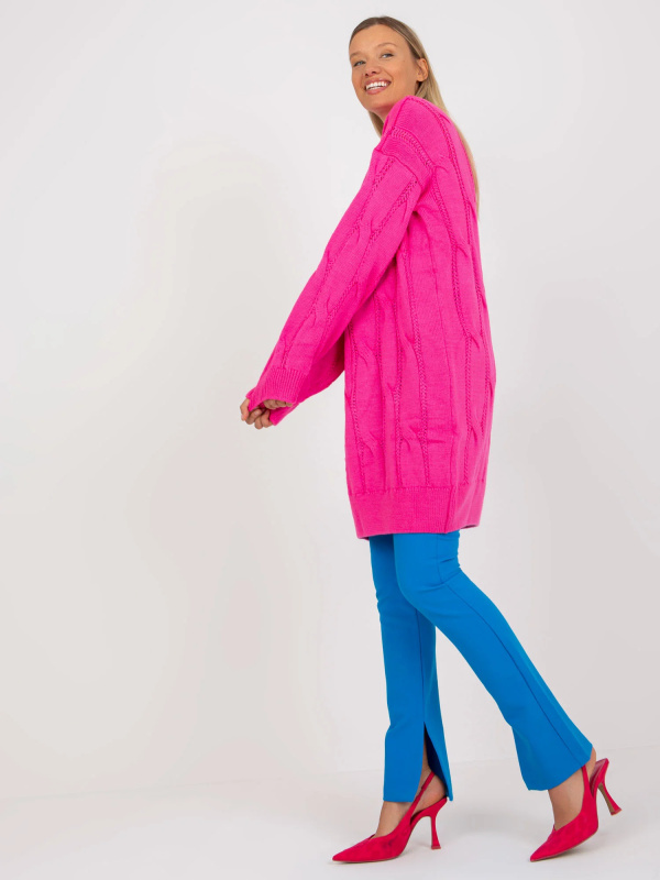 Dámský svetr LC SW 0297  fluo růžový jedna velikost