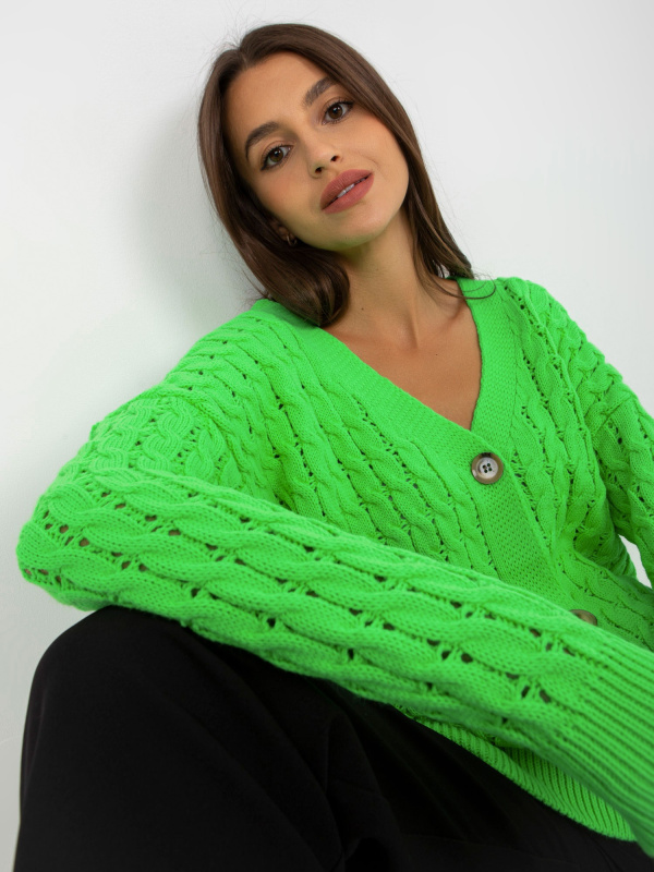 Dámský svetr LC SW 8036 fluo zelený jedna velikost