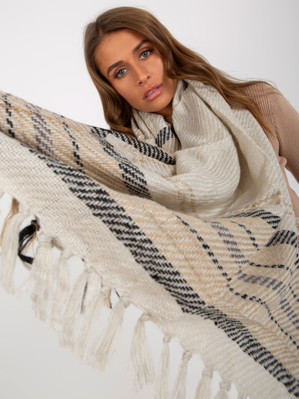 Wool Fashion Italia Šátek -AT-CH-17501-1.57 Barva: Béžová, Velikost: UNI
