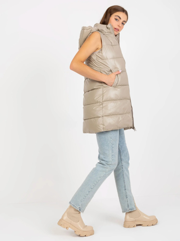 Honey Winter Vesta -NM-KZ-D2-3818.98P- Barva: Béžová - tmavě, Velikost: 2XL