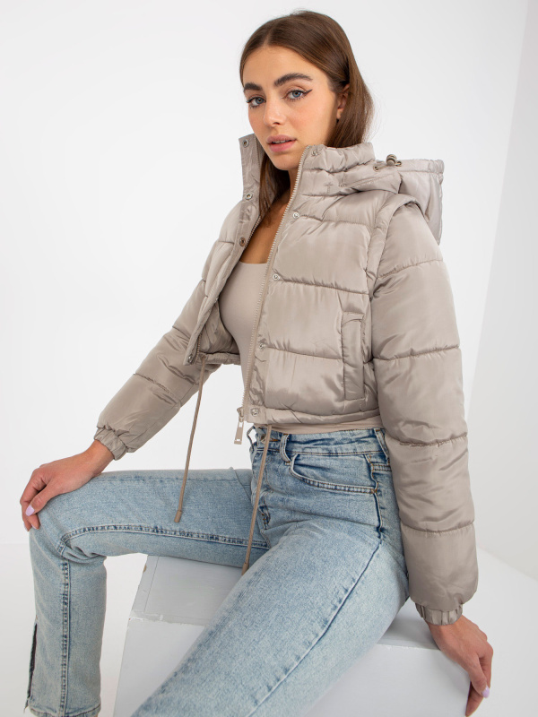 Honey Winter Bunda -NM-KR-D2-3869.13P Barva: Béžová - tmavě, Velikost: XL