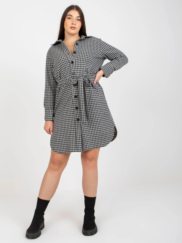 Dámské šaty LK SK 509084 šedé černé 46