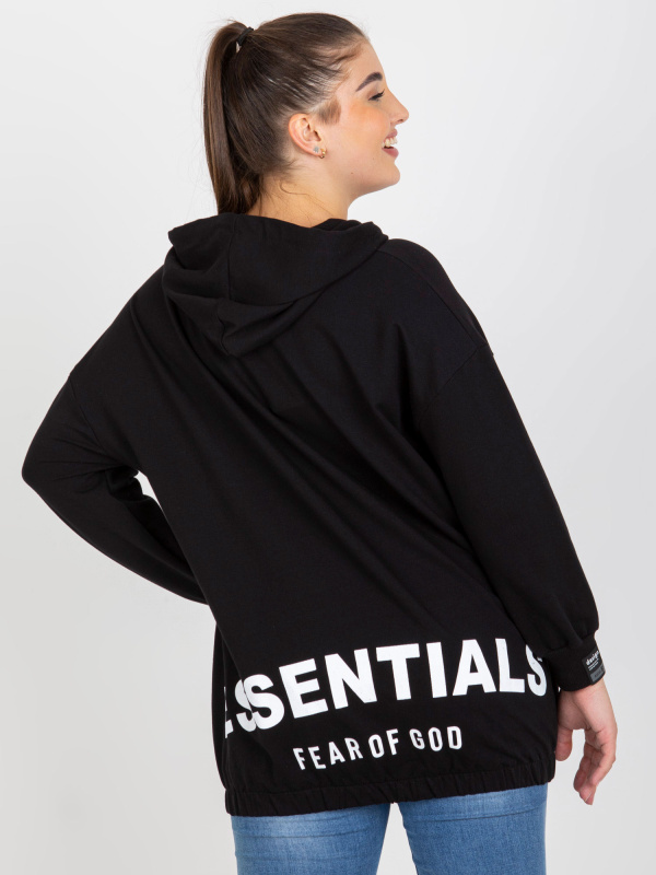 RELEVANCE Mikina Plus Size-RV-BL-8277.28 Barva: Černá, Velikost: UNI