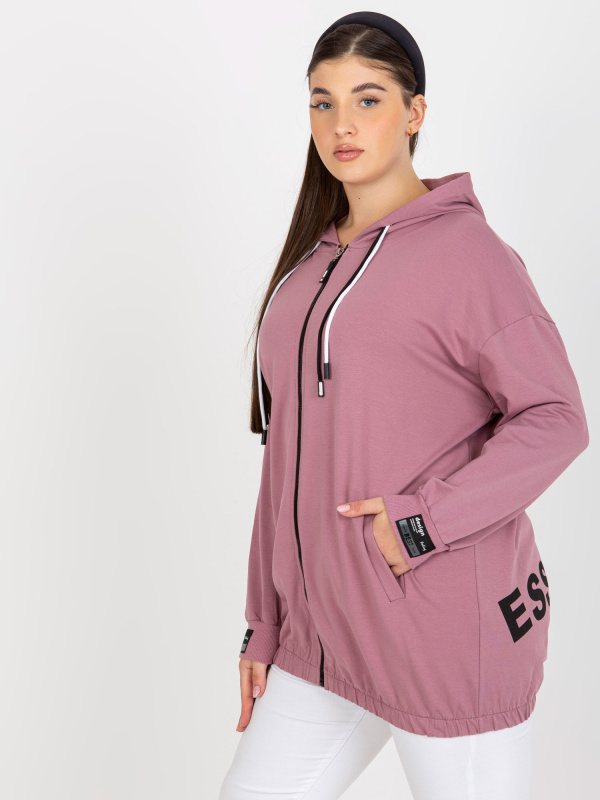 RELEVANCE Mikina Plus Size-RV-BL-8277.28 Barva: Růžová - tmavě, Velikost: UNI