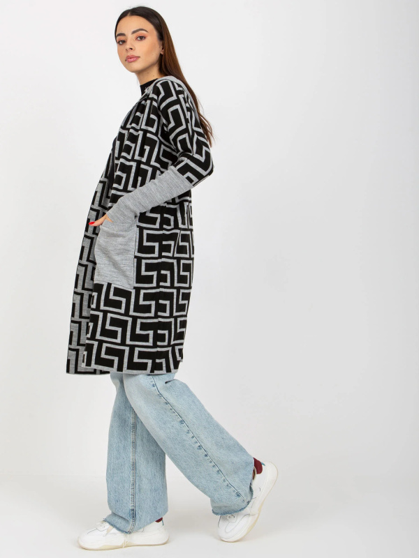 Cardigan VI SW 21TU1446.19P šedá černá jedna velikost
