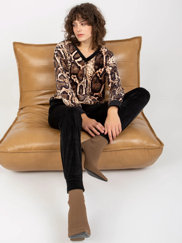 Dámský komplet RP KMPLčerný a béžový L/XL