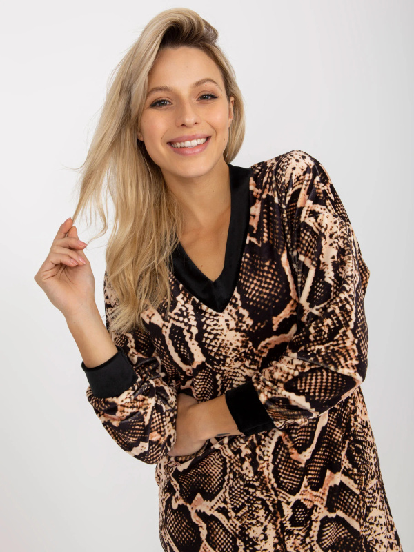 Dámské šaty TU 8189 4.09 černá a béžová - FPrice  L/XL