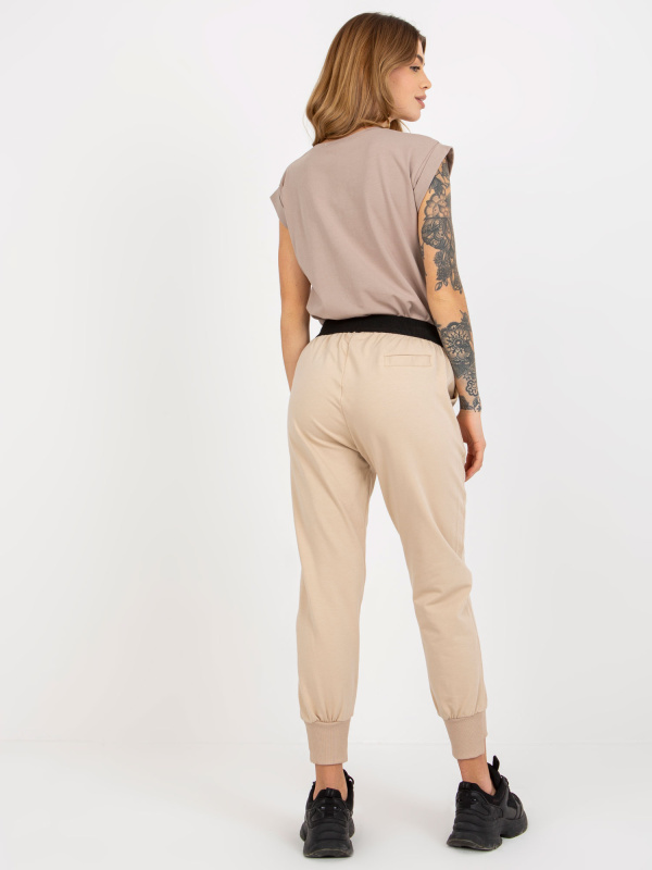Dámské 7/8 tepláky EM-DR-635.11 ex moda Barva: Béžová, Velikost: S/M