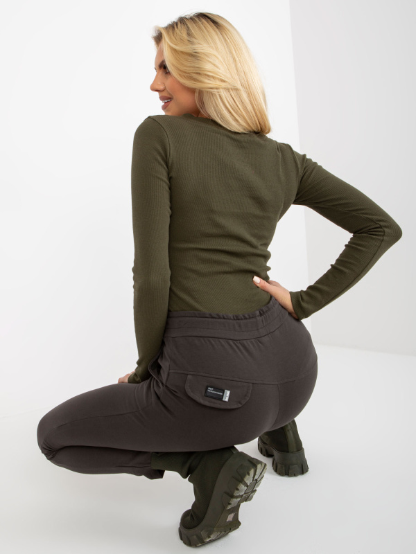 Tepláky RV DR 8369.89P tmavá khaki S/M