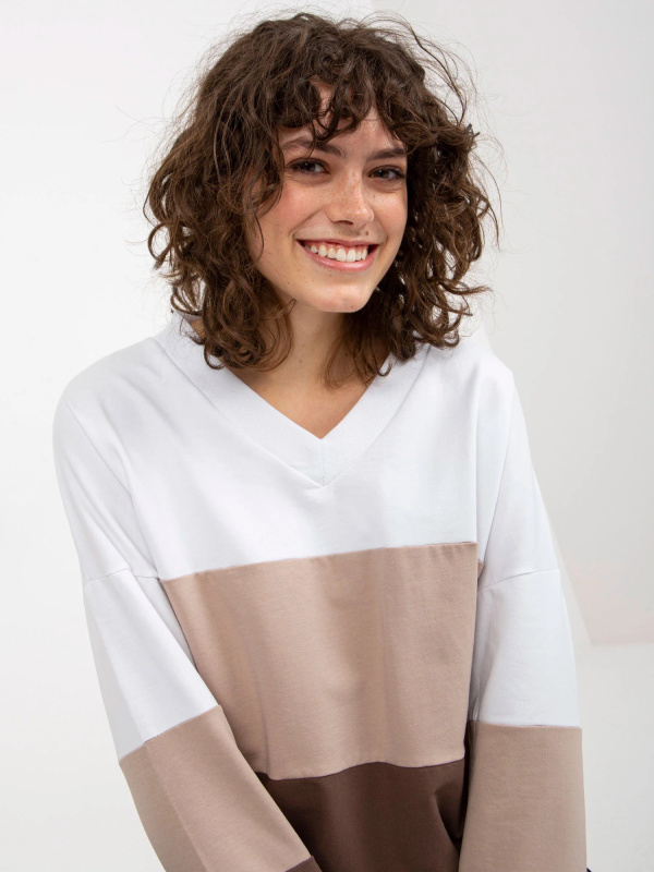 Mikina RV BL 8328.65P bílo-hnědá L/XL