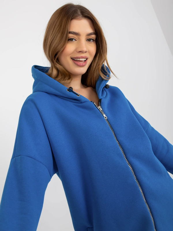 Mikina RV-BL-4858-1.99P RUE PARIS Barva: Modrá - tmavě, Velikost: L/XL