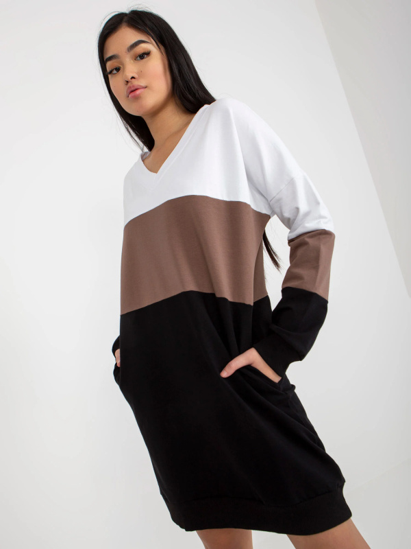 RV SK 8382 šaty.04 bílá a černá S/M