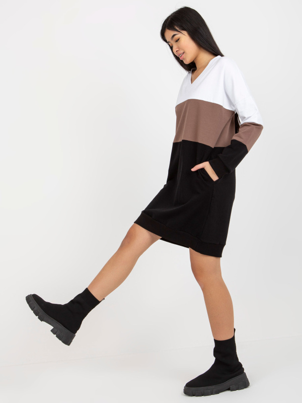 RV SK 8382 šaty.04 bílá a černá S/M