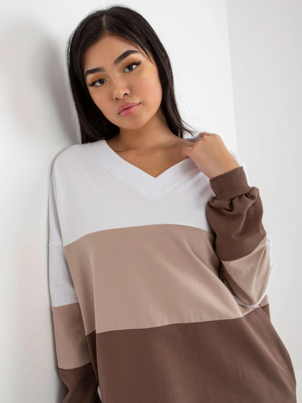 RV SK 8382 šaty.31 bílo-hnědá S/M