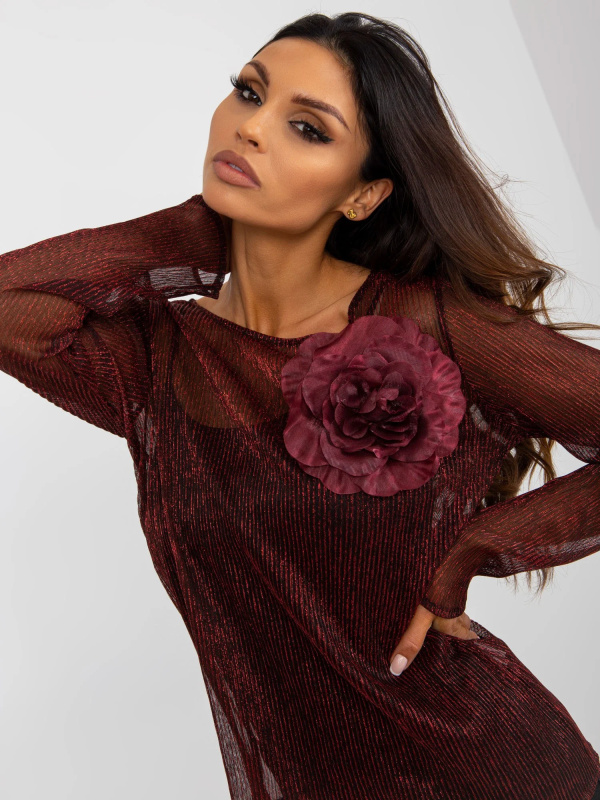 Dámská halenka s tílkem LK KMPL 506635.54P černá a červená - FPrice 38