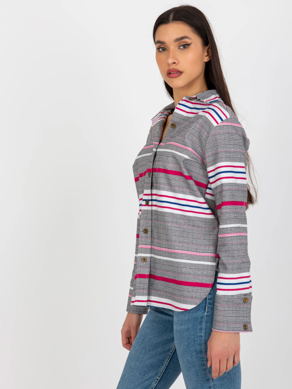 Dámská košile LK KS 509165.06X bílá a růžová - FPrice S/M