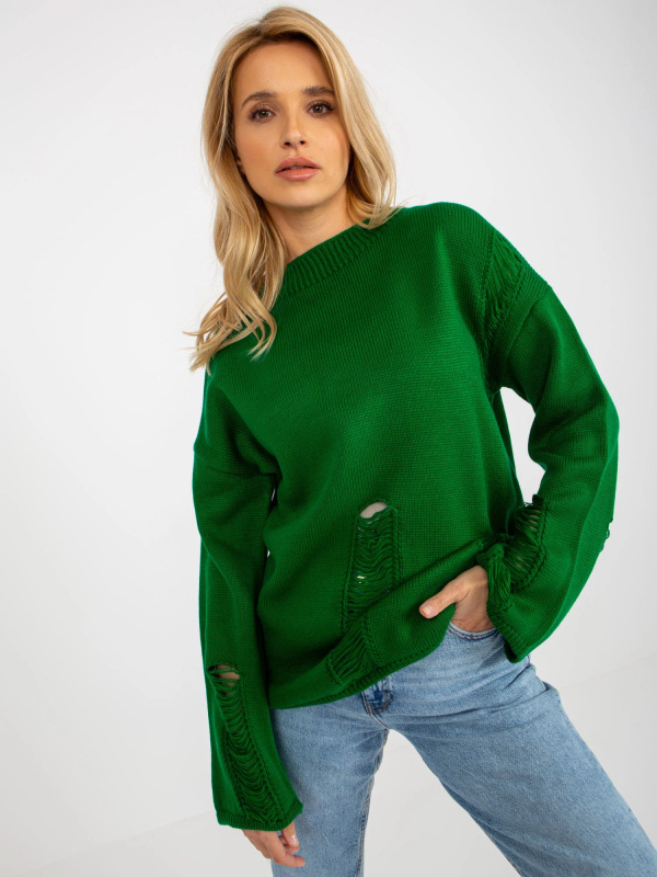 BA SW 8043 jumper.08X tmavě zelená jedna velikost