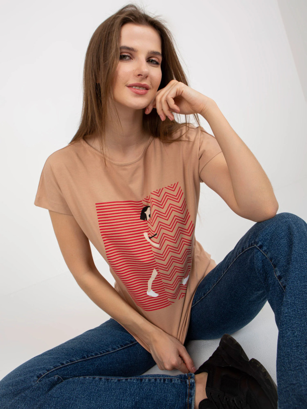 Dámské tričko FA TS 8406.82P velbloud - FPrice jedna velikost