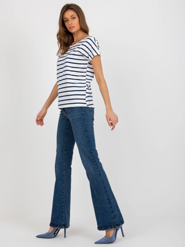 Dámská halenka RV TS 8568.76 bílá a tmavě modrá - FPrice XL