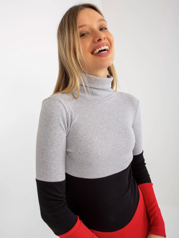 Dámská halenka RV BZ 8465 1.08P šedá černá - FPrice jedna velikost