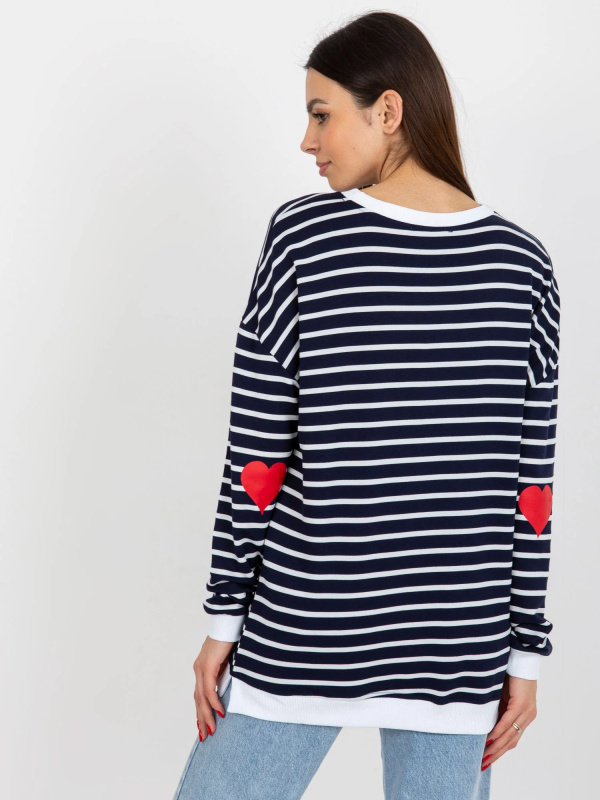 Dámská mikina LO BL LK 236 .27X bílá a tmavě modrá - FPrice L/XL
