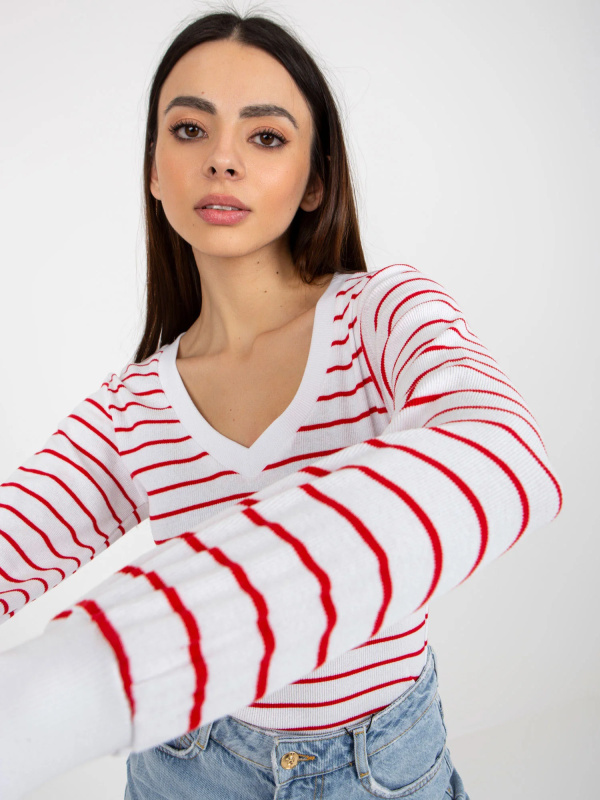 Dámská halenka RV BZ 8613.15x bílá a červená - FPrice L/XL