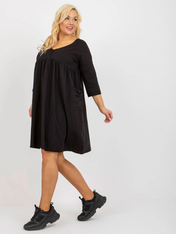 Šaty Plus Size RV-SK-8529.37P RELEVANCE Barva: Černá, Velikost: UNI