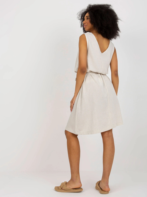 RUE PARIS Šaty -WN-SK-VE38.06 Barva: Béžová - světle, Velikost: S