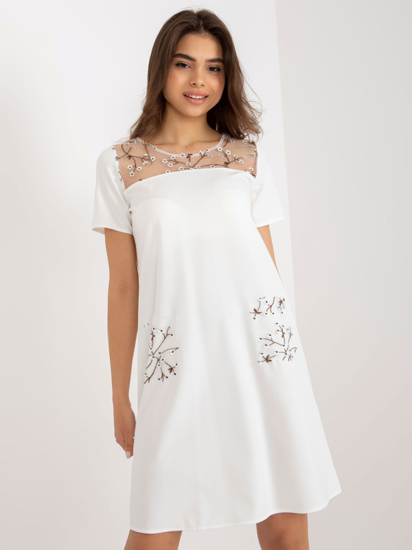 Dámské šaty LK SK 506790 šaty.45 ecru - Lakerta  38
