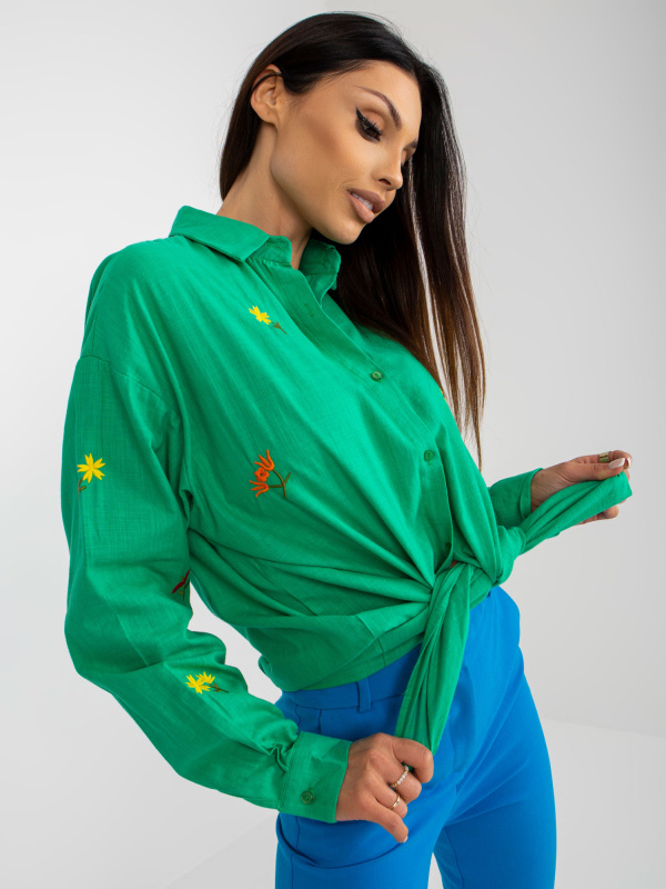 Košile Oversize TO-KS-7121.08P Factory Price Barva: Zelená, Velikost: S