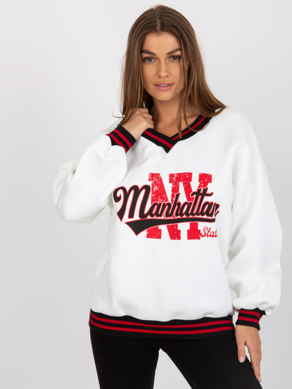 ex moda Dámská mikina EM-BL-754.38 Barva: Bílá, Velikost: UNI