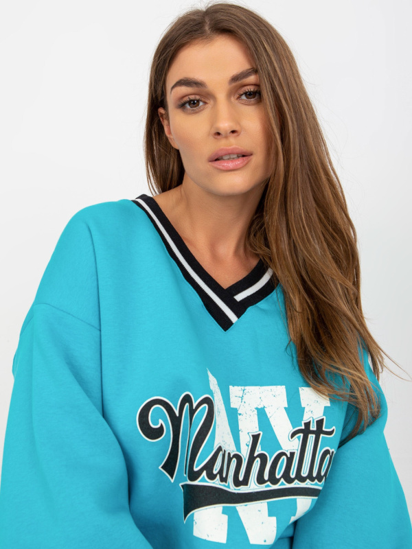 ex moda Dámská mikina -EM-BL-754.42P Barva: Modrá, Velikost: UNI