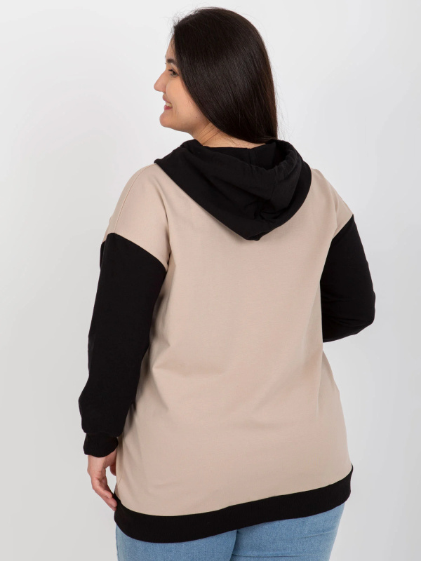 RELEVANCE Mikina Plus Size -RV-BL-8272.85 Barva: Černá, Velikost: UNI