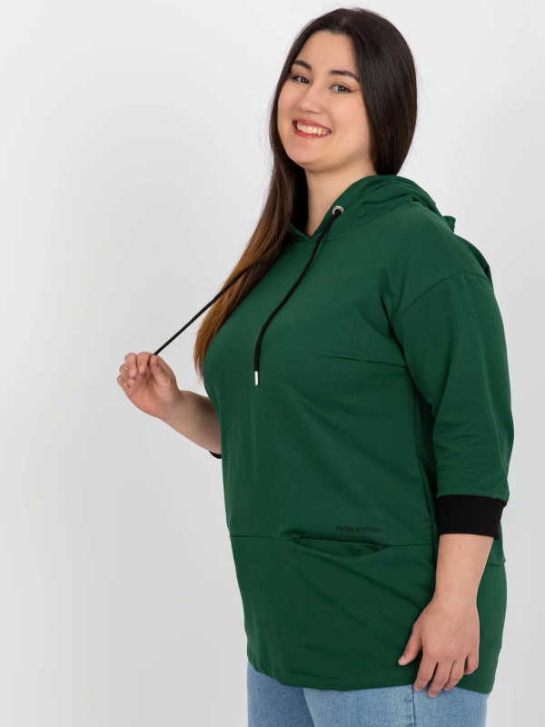 Tunika Plus size -RV-TU-8241.54P RELEVANCE Barva: Zelená - tmavě, Velikost: UNI