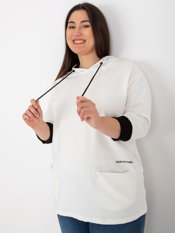 Tunika Plus size -RV-TU-8241.54P RELEVANCE Barva: Smetanová, Velikost: UNI