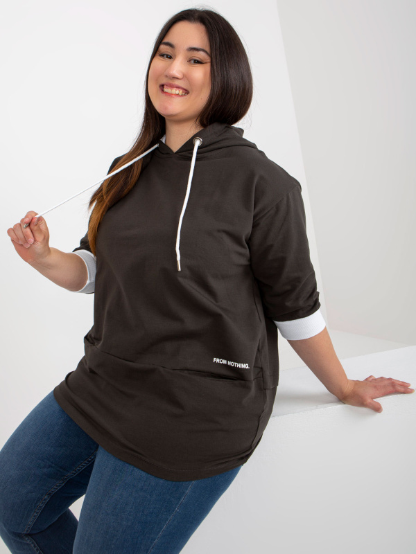 Tunika Plus size -RV-TU-8241.54P RELEVANCE Barva: Hnědá, Velikost: UNI