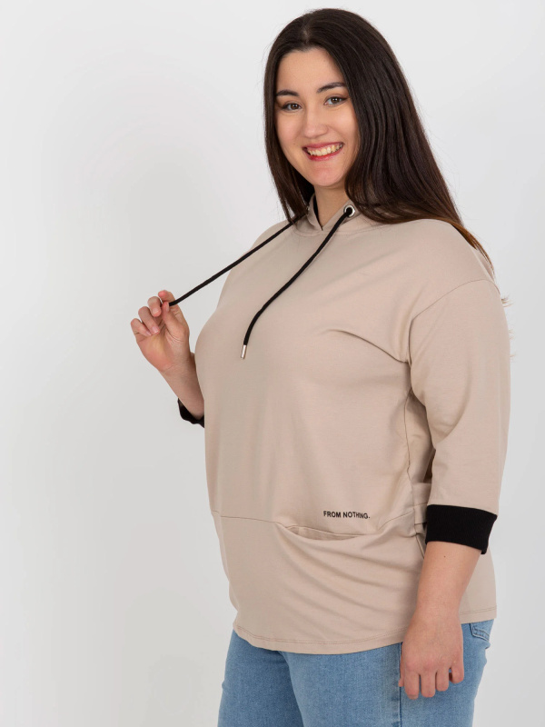 Tunika Plus size -RV-TU-8241.54P RELEVANCE Barva: Béžová - tmavě, Velikost: UNI