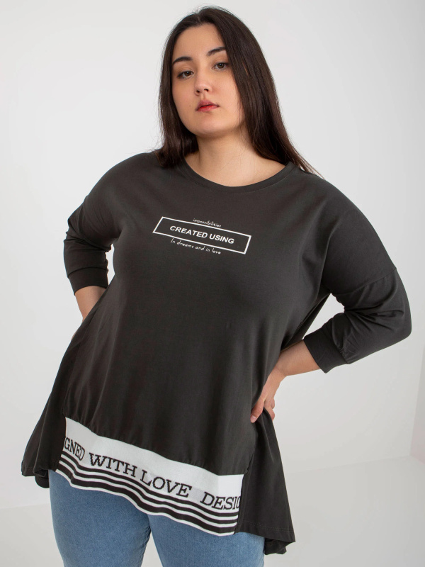 Tunika Plus size RV-TU-7779.69 RELEVANCE Barva: Zelená, Velikost: UNI