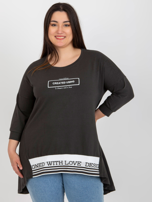 Tunika Plus size RV-TU-7779.69 RELEVANCE Barva: Zelená, Velikost: UNI