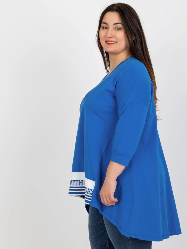 Tunika Plus size RV-TU-7779.69 RELEVANCE Barva: Modrá - tmavě, Velikost: UNI