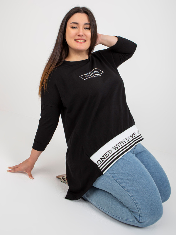 Tunika Plus size RV-TU-7779.69 RELEVANCE Barva: Černá, Velikost: UNI