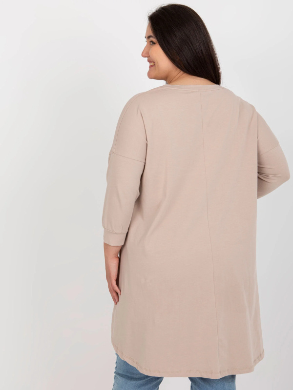 Tunika Plus size RV-TU-7779.69 RELEVANCE Barva: Béžová, Velikost: UNI