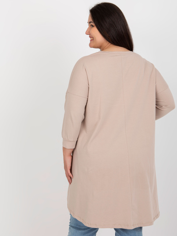 Tunika Plus size RV-TU-7779.69 RELEVANCE Barva: Béžová, Velikost: UNI