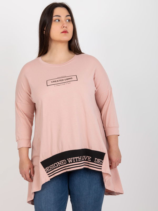 Tunika Plus size RV-TU-7779.69 RELEVANCE Barva: Růžová - světle, Velikost: UNI