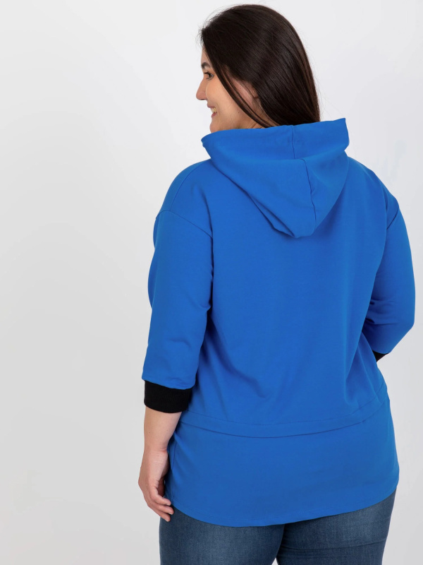 Tunika Plus size -RV-TU-8241.54P RELEVANCE Barva: Modrá - tmavě, Velikost: UNI