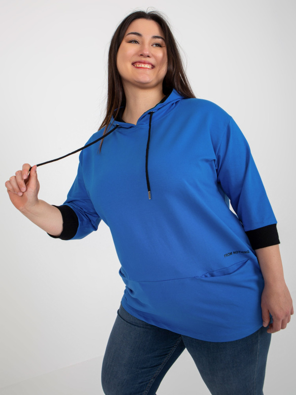 Tunika Plus size -RV-TU-8241.54P RELEVANCE Barva: Modrá - tmavě, Velikost: UNI